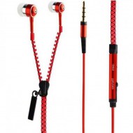 zipper earphones red